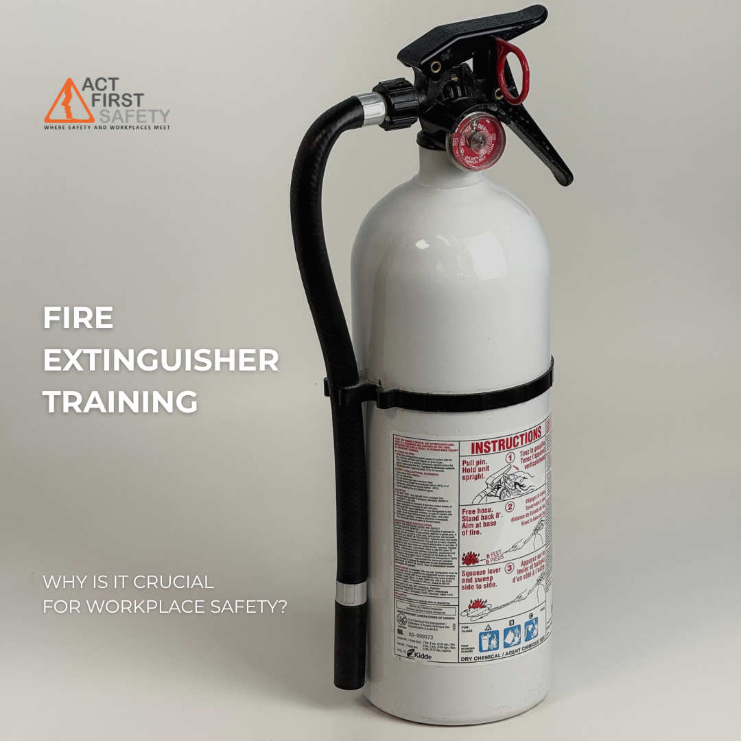 Portable fire extinguisher used for workplace fire safety and extinguisher training