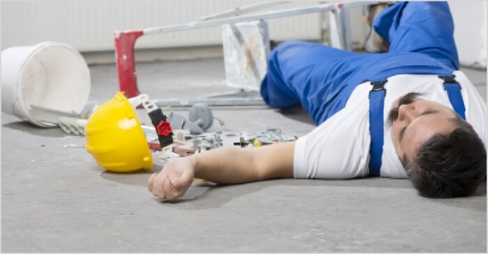 Construction site accident scene highlighting the dangers of workplace safety complacency